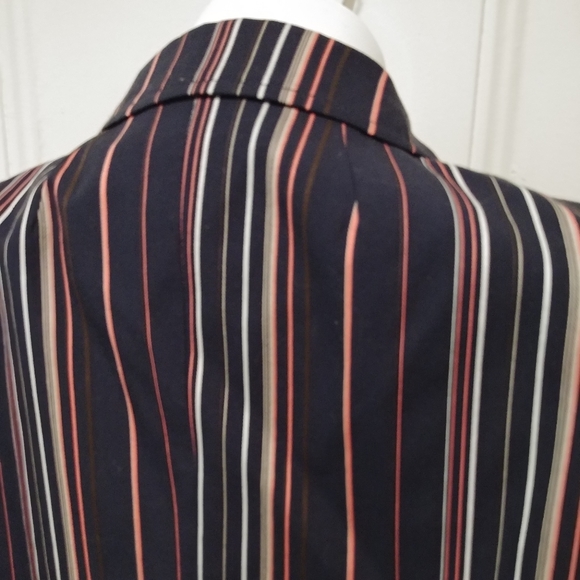 NWT Tommy Hilfiger Navy Blue Pink Cream Pin Striped Classy Blazer - Picture 6 of 13